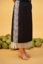 Black Kimono Style Laced Top and Skirt Set - Image 5