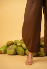 Brown Pleated Sun Vest And Barrel Pant Set - Image 5
