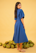Navy Blue Cinched Shirtdress - Image 3