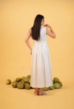 Ruffle-Trim White Belted Dress - Image 4