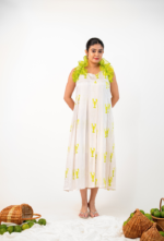 Lobster Printed Ruffle Neck Dress