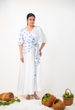 Tie-Front Marine Wrap Dress
