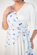 Tie-Front Marine Wrap Dress - Image 2