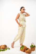Rose Belt Pleated Top & Balloon Pants Co-ord Set - Image 4