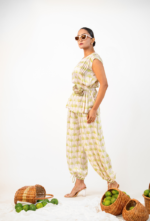 Rose Belt Pleated Top & Balloon Pants Co-ord Set - Image 5
