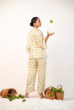 Palm Printed Modal Satin Cinched Co-ord set - Image 2